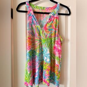 Lilly Pulitzer Multicolor Floral sleeveless Top size large